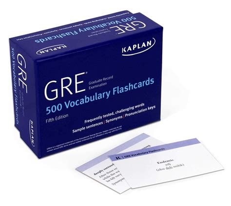 Kaplan GRE flashcards are a set of 500 flashcards designed to help students build strong vocabulary skills and master the Verbal Reasoning section of the GRE. The flashcards feature challenging college-level vocabulary words that are commonly tested on the GRE, along with synonyms, pronunciation keys, and example sentences. 